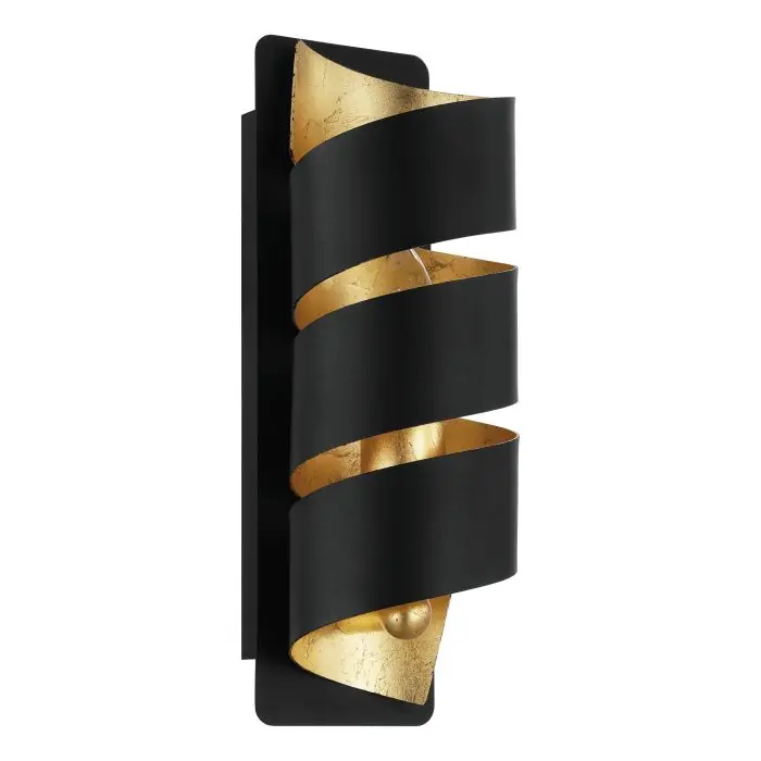 WANDLAMP ELIZONDO E14 B80/H270 ZWART/GOUD